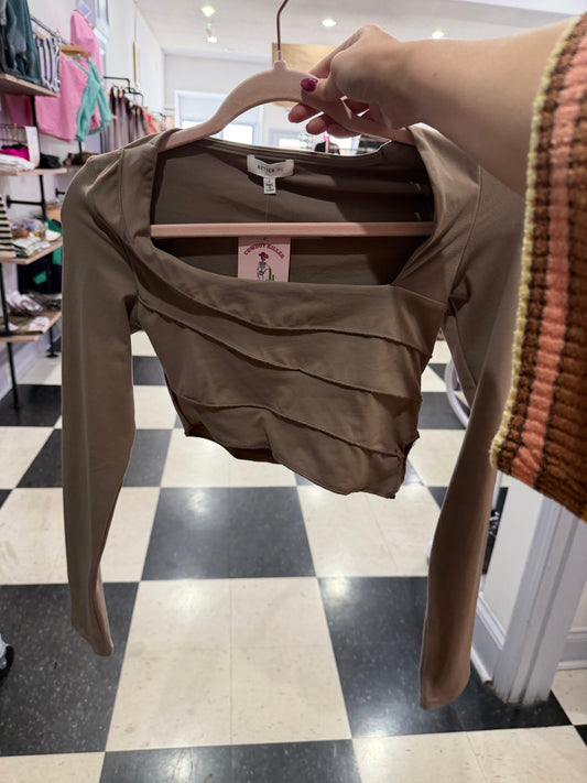 Asymmetrical Workout Top - Mocha