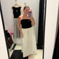 Strapless Mixed Media Midi Dress