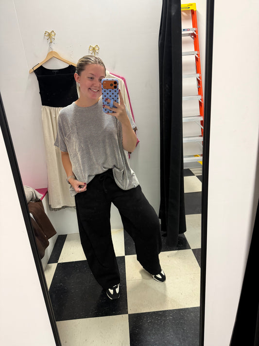 Savannah Ribbed Top - Black