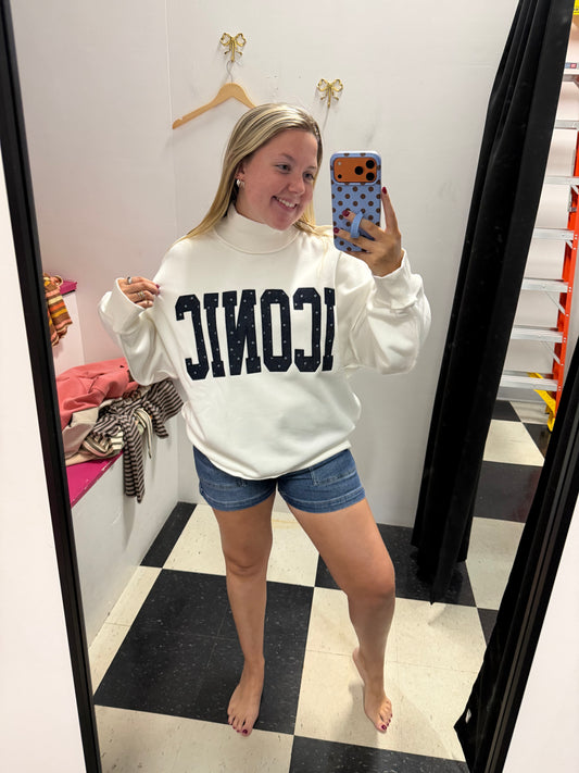 Iconic Graphic Mock Neck