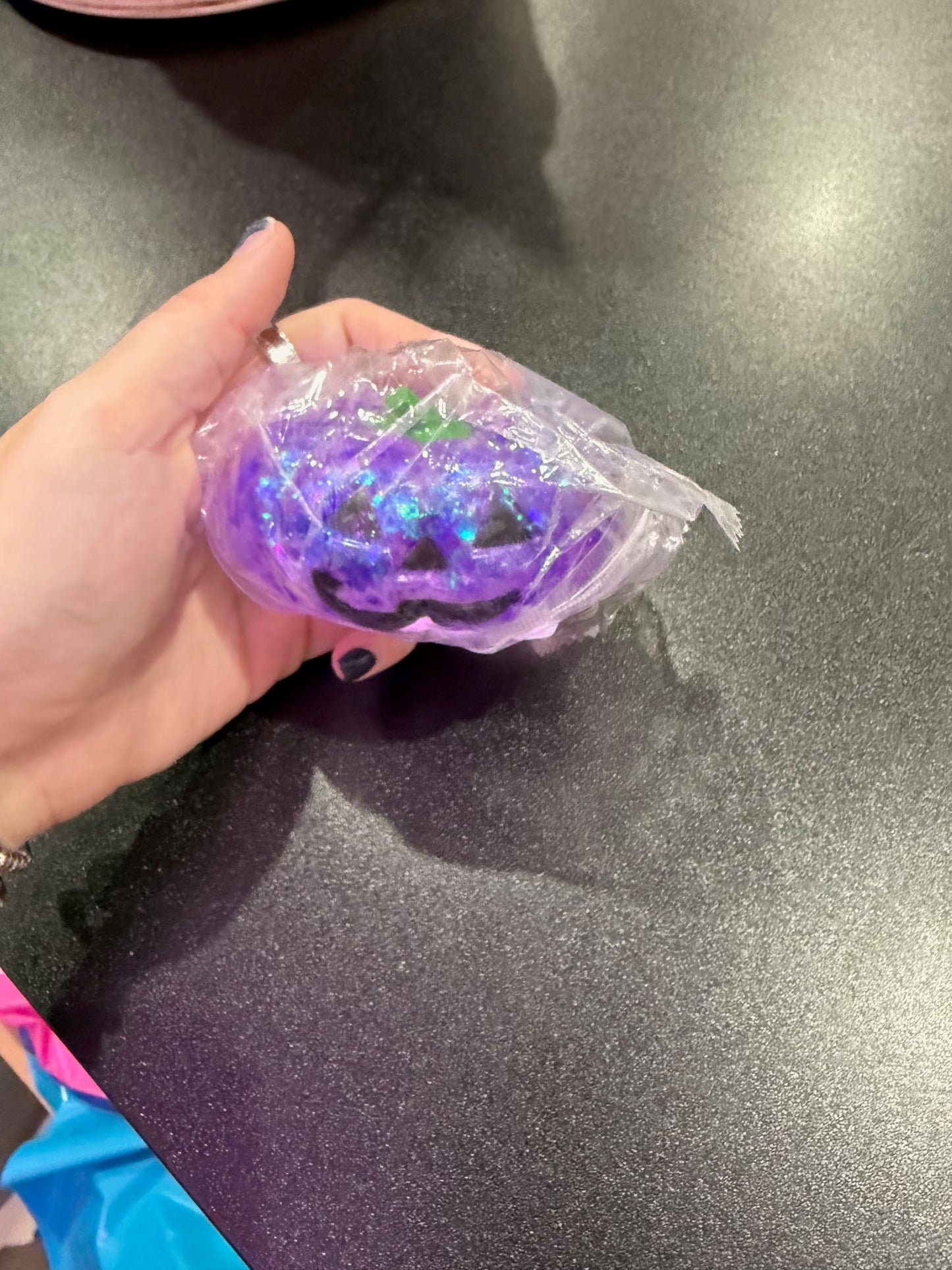 PUMPKIN GLITTER SQUISHY - PURPLE - FINAL SALE