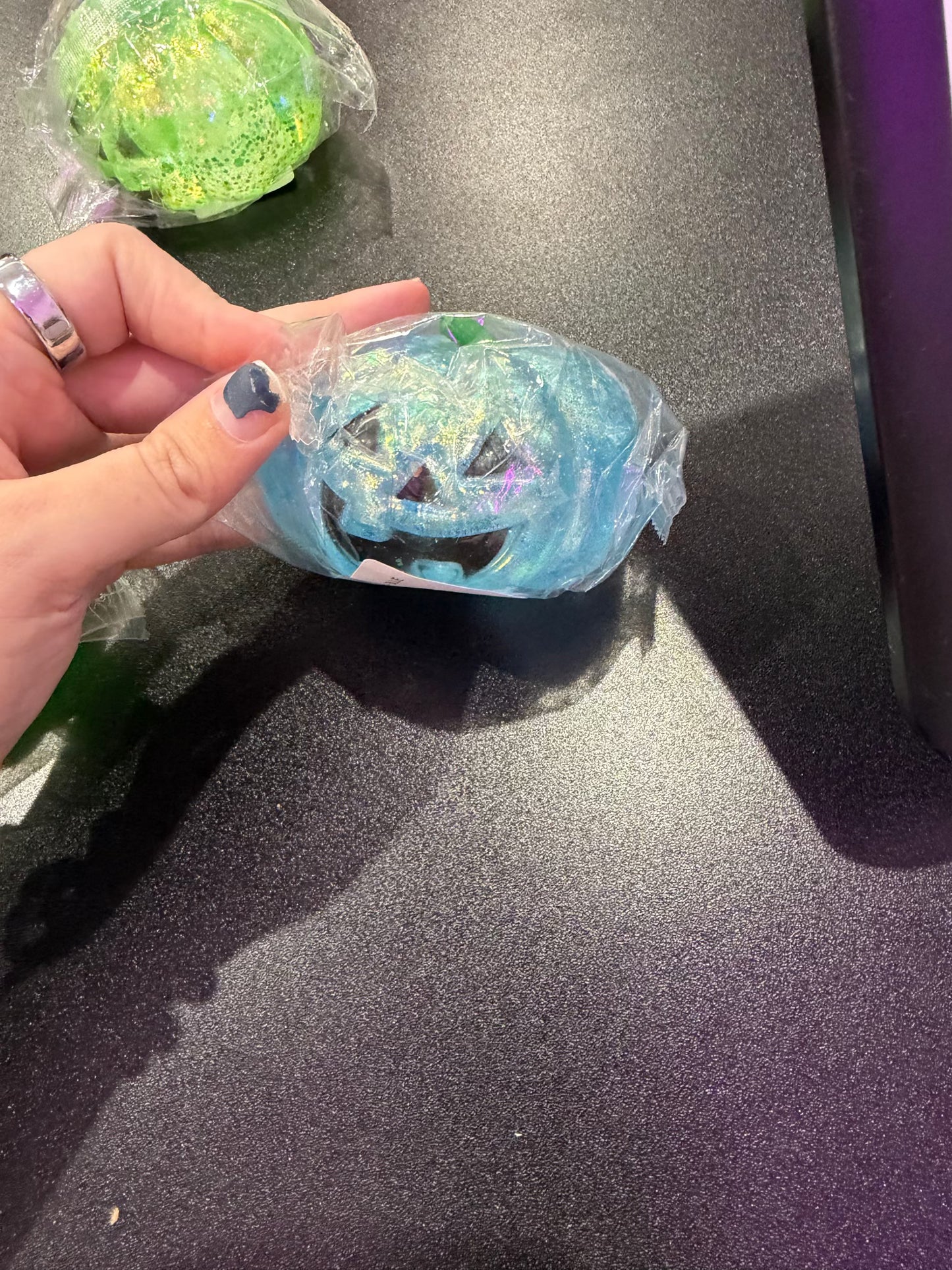 PUMPKIN GLITTER SQUISHY - BLUE - FINAL SALE