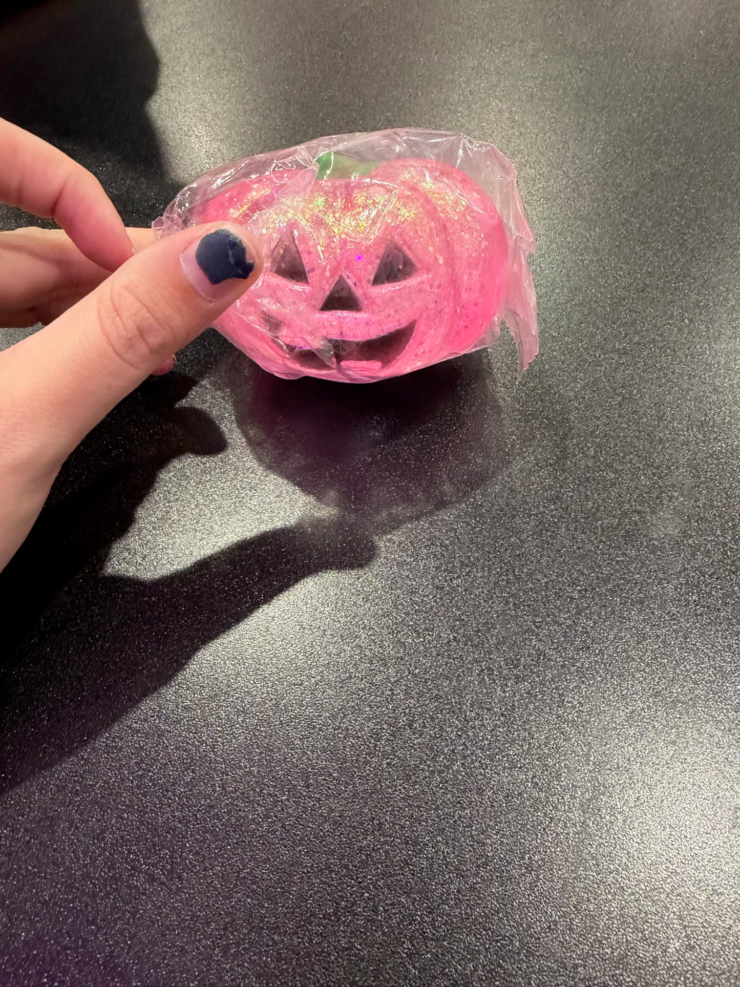 PUMPKIN GLITTER SQUISHY - PINK - FINAL SALE