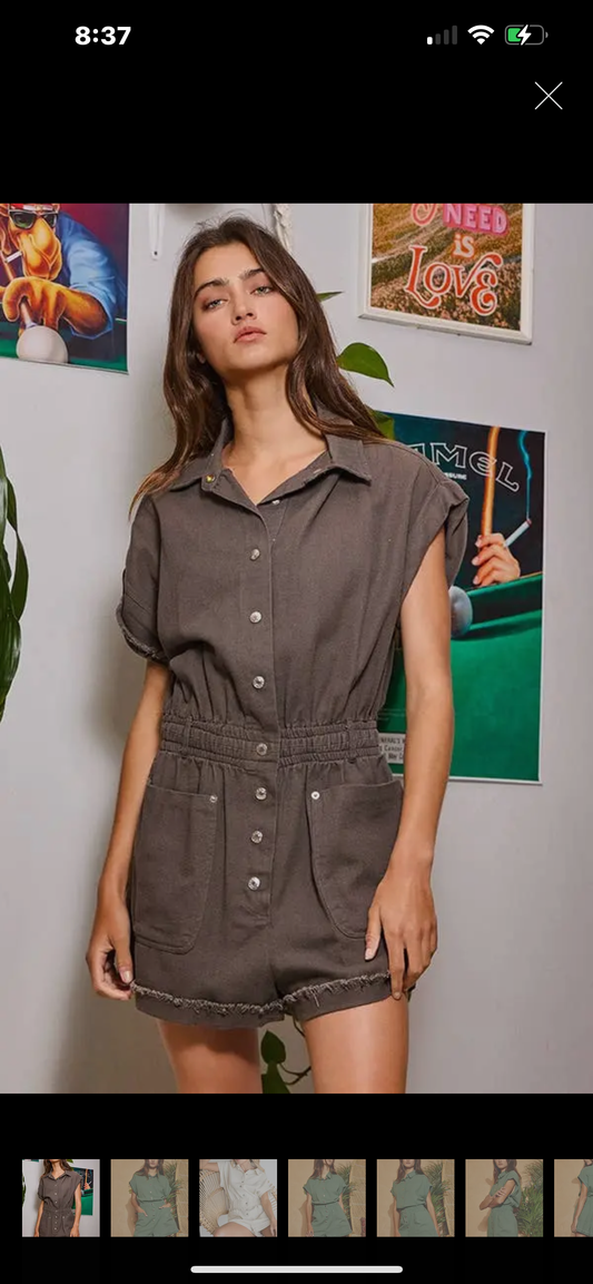 If I Know Me Denim Romper