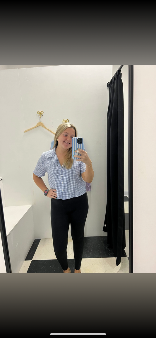 Plaid Modern Crop Button-Up Shirt