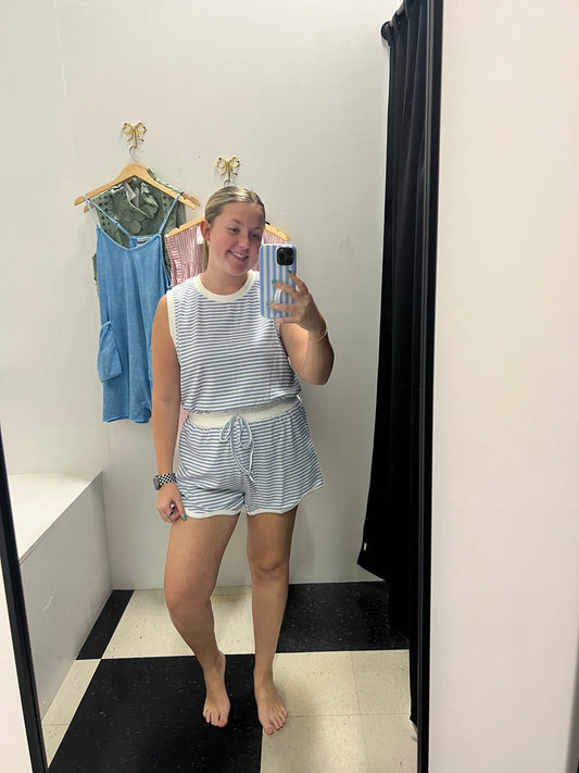See You Later Striped Romper