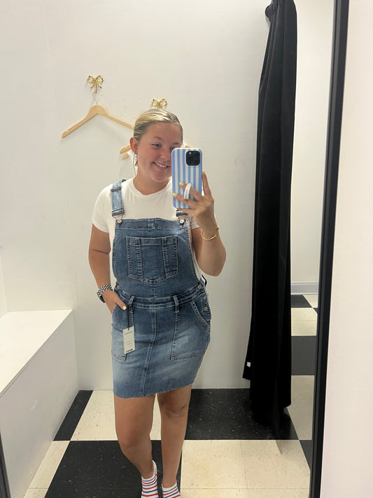 Raw Hem Overall Skirt