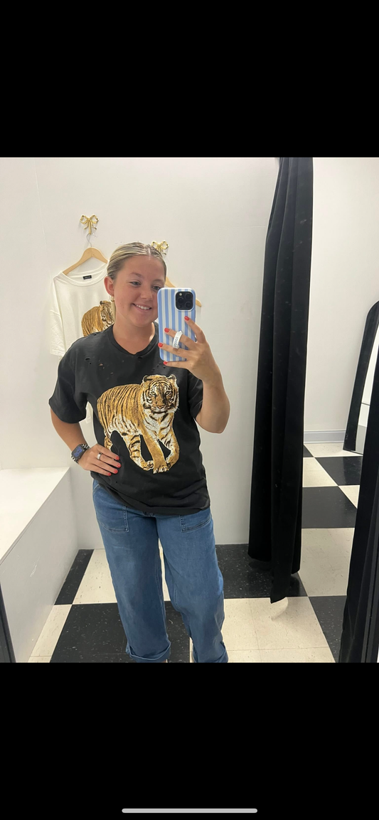 VINTAGE TIGER TEE - BLACK