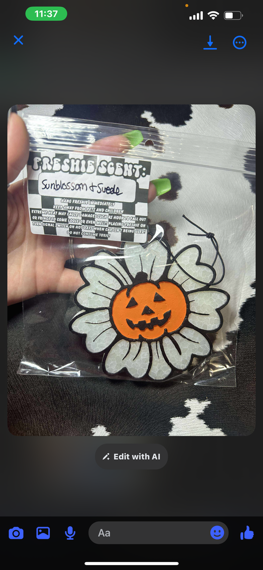 White Flower Pumpkin Freshie
