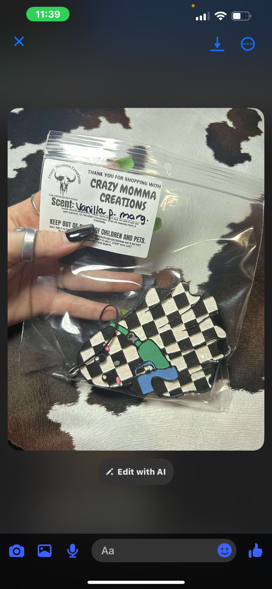 Boujee Checkered Ghost Freshie