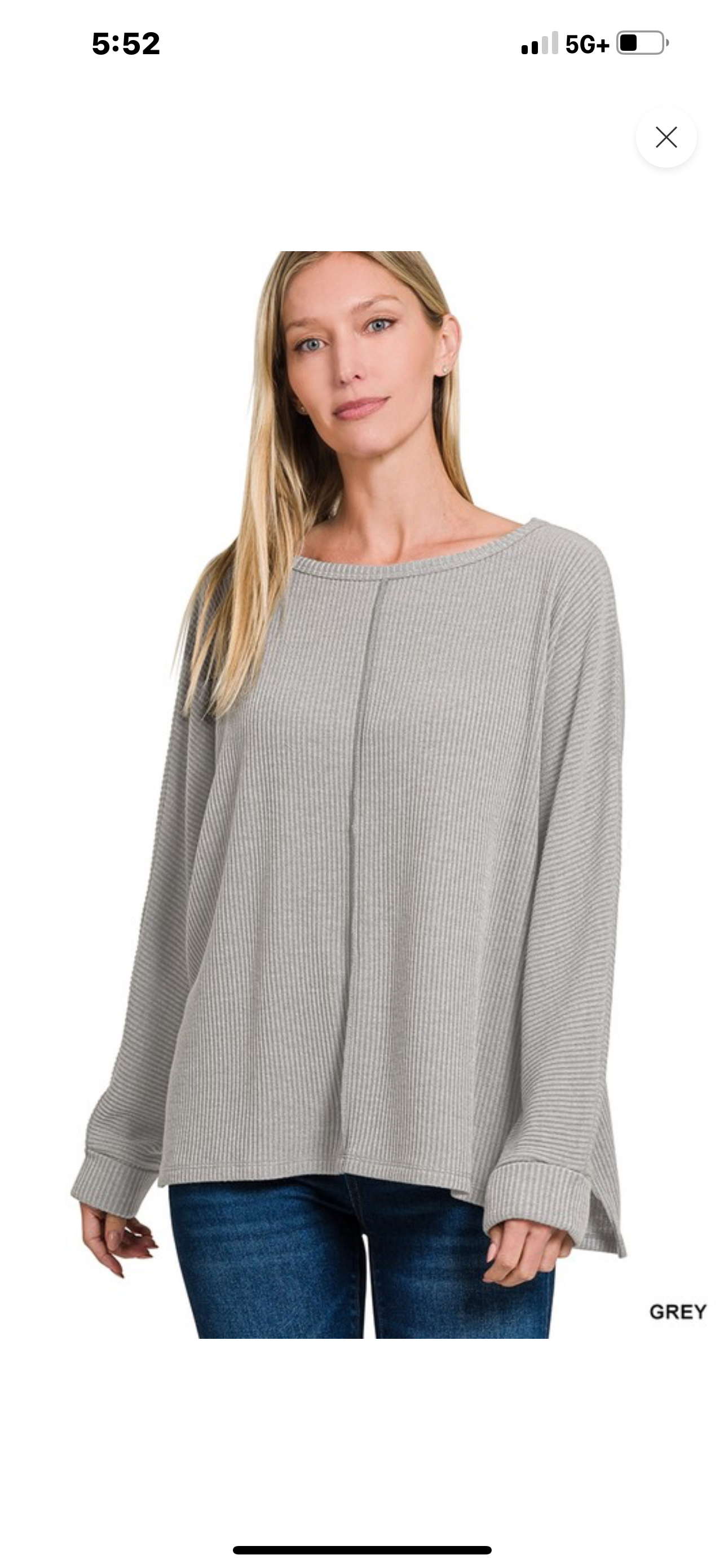 Ribbed Center Seam Top