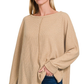 Ribbed Center Seam Top
