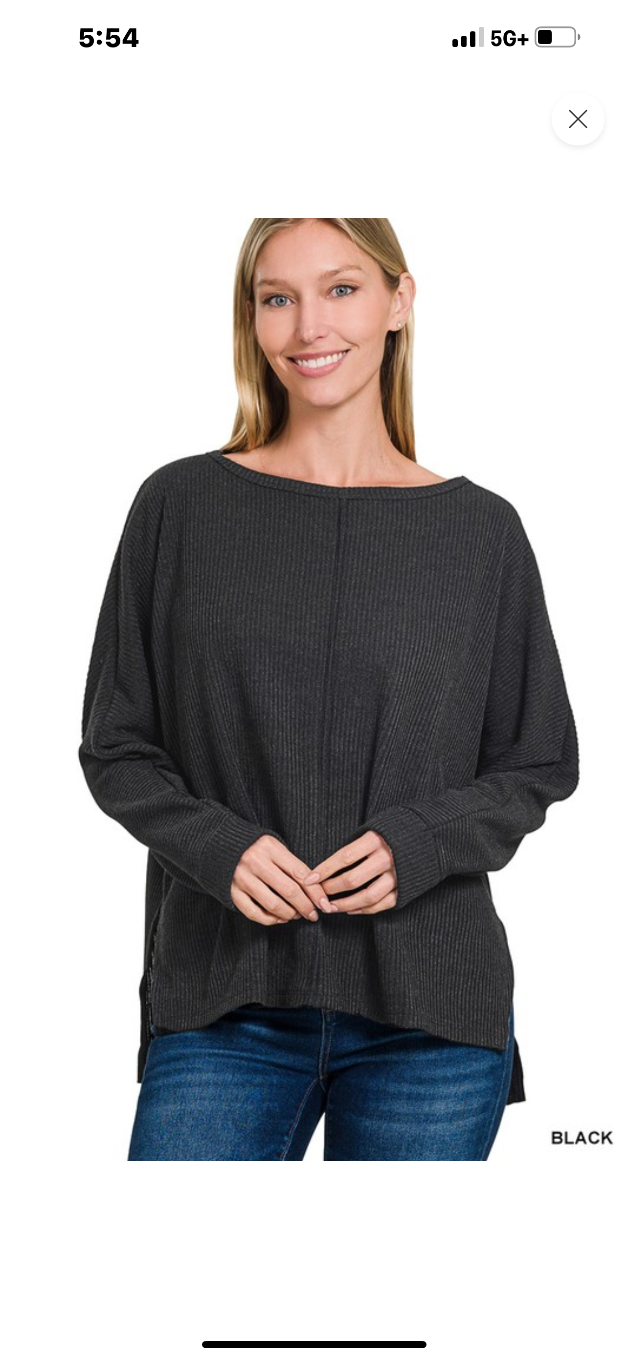 Ribbed Center Seam Top
