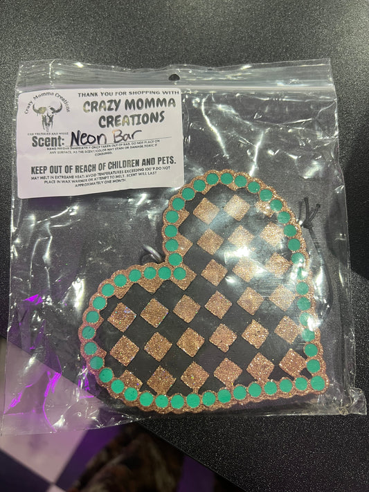 Checkered Heart Freshie
