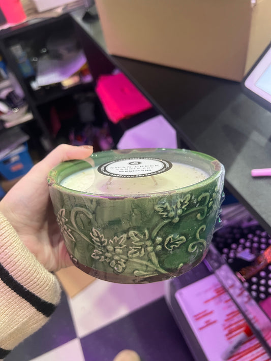 Swan Creek Candles - Holiday Green Large Bowl - Mistletoe Kiss