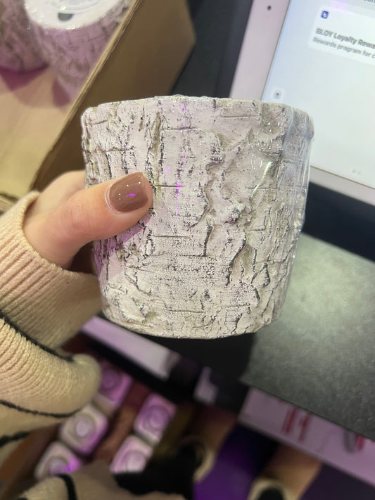 Swan Creek Candles - White Woods Small Round Pot - Warm Cinnamon Buns