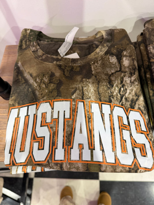 Mascot Camo Tee - Mustangs