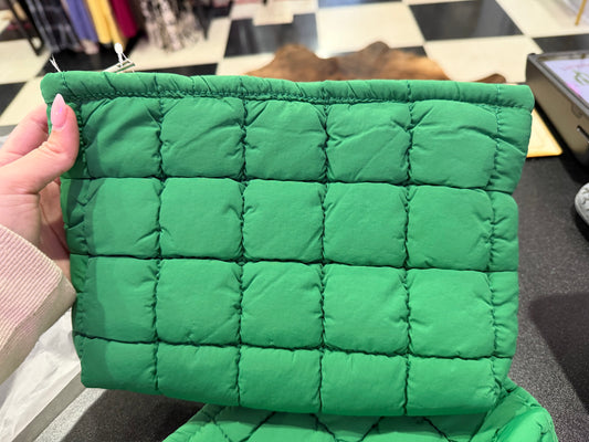 Quilt Puff Bag - Kelly Green