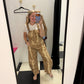 Bambi Print Barrel Overalls