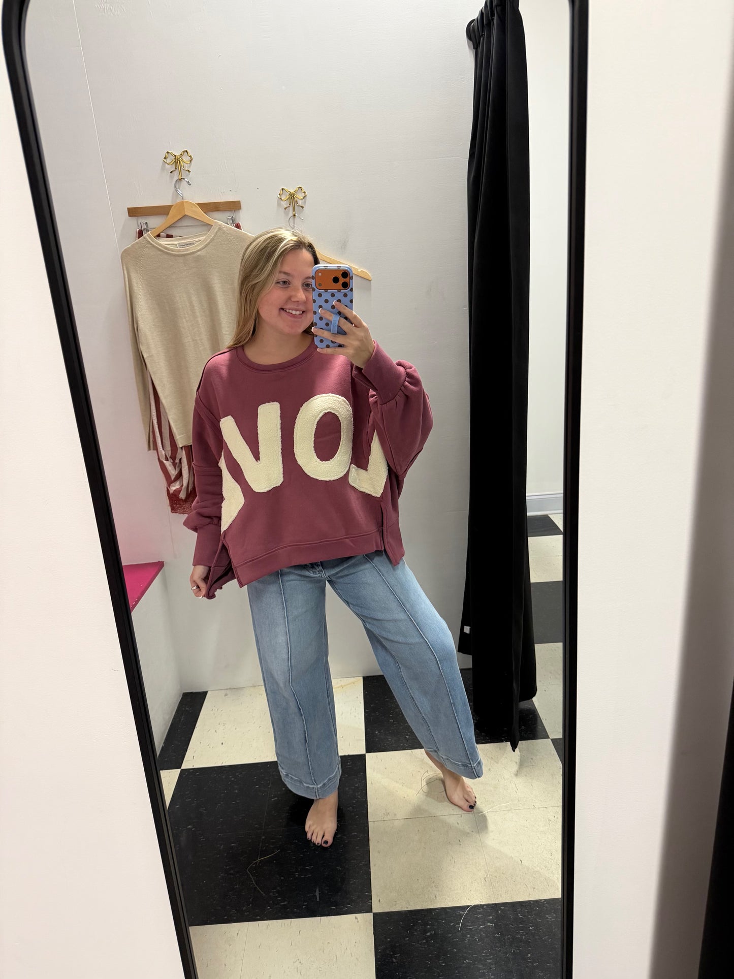 Love Patchwork Fleece Sweatshirt