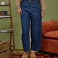 WIDE LEG DENIM CAPRI PANTS