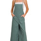WOVEN SPAGHETTI STRAP OVERALLS