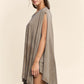 BOAT NECK HANKERCHIEF MINI JERSEY DRESS