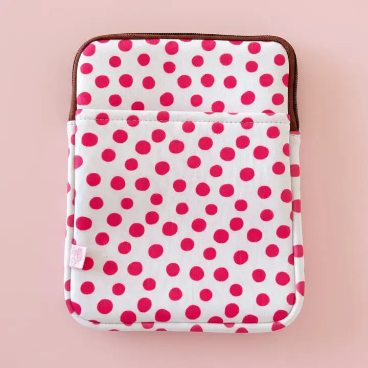 KINDLE SLEEVE - PINK POLKA DOTS