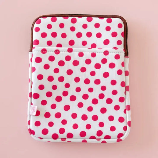 KINDLE SLEEVE - PINK POLKA DOTS