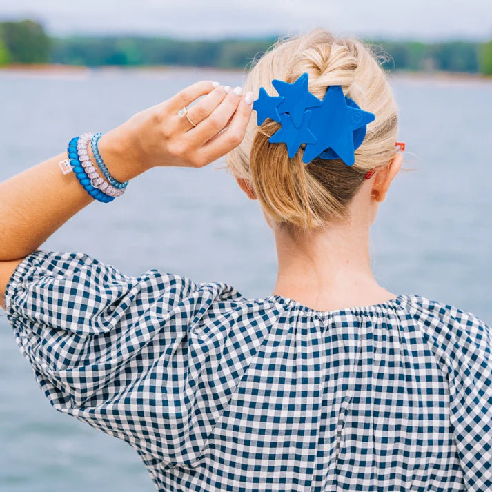 TELETIES - SHOOTING STAR FLAT HAIR CLIP - BLUE - LARGE