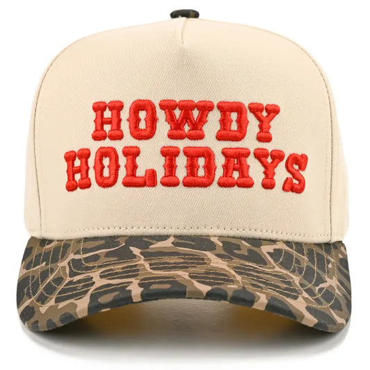 HOWDY HOLIDAYS TRUCKER HAT - LEOPARD