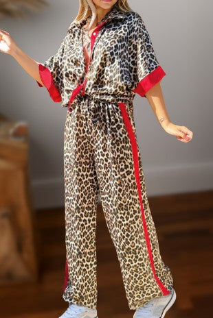 LEOPARD COLORBLOCK PANTS