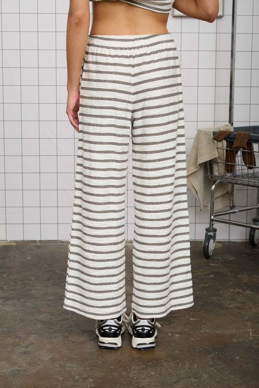SELENA STRIPED PANTS - LIGHT GRAY