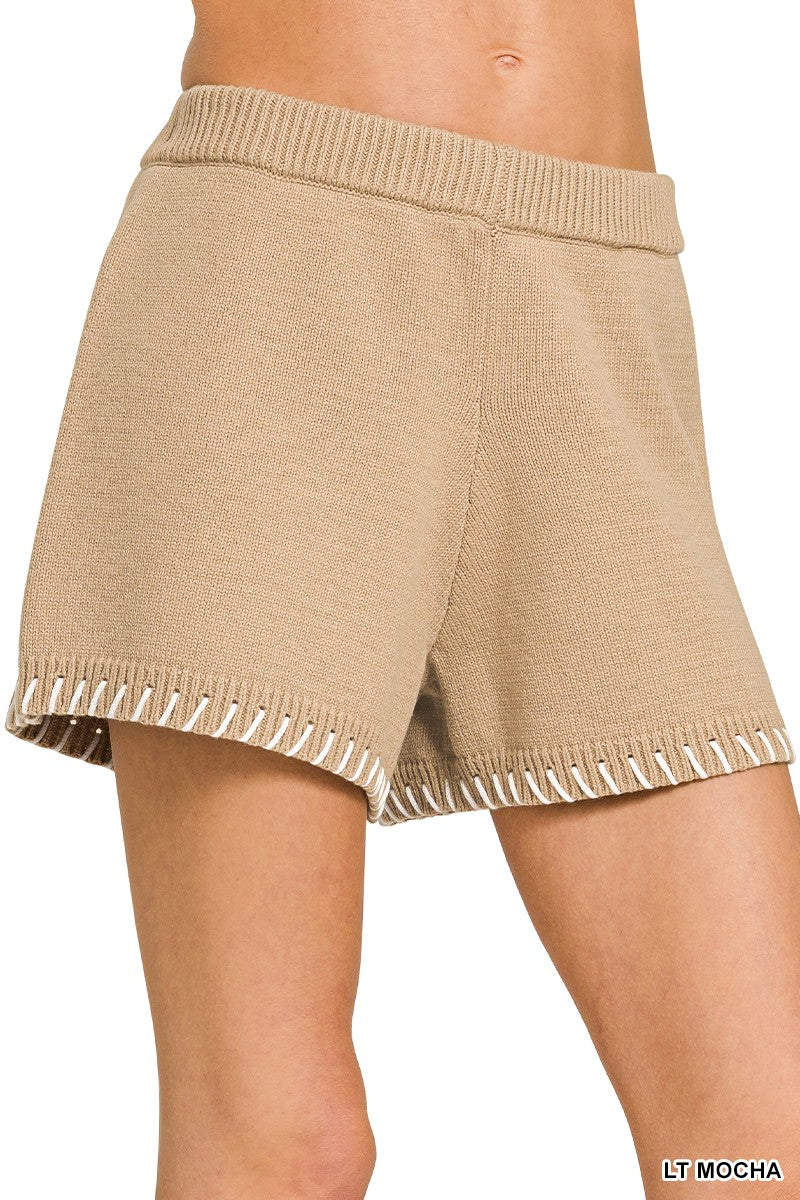 PENNY STITCH DETAIL SHORTS