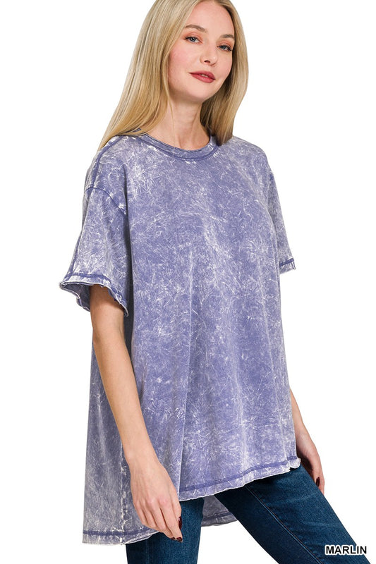CRINKLE WASHED TOP - MARLIN