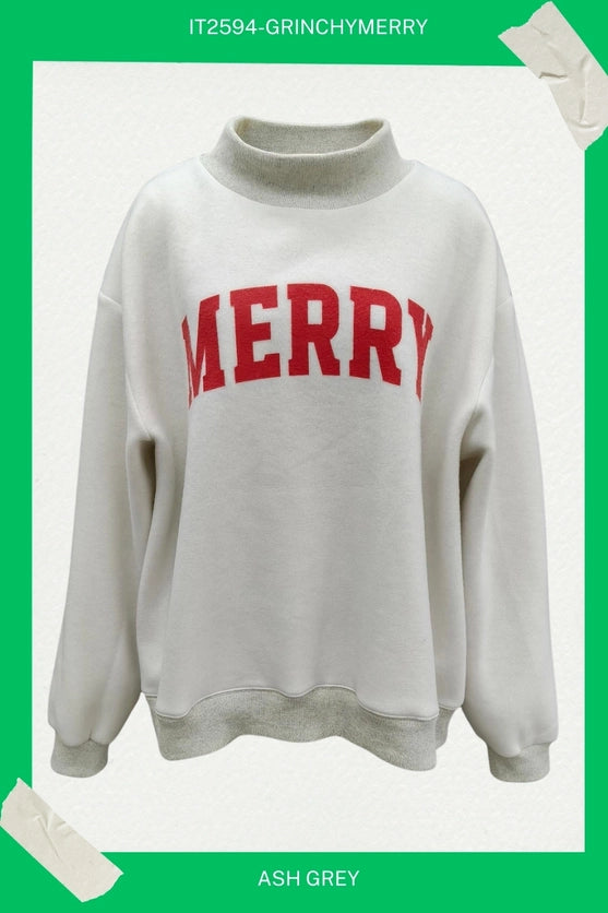 GRINCHY/MERRY REVERSIBLE MOCKNECK - FINAL SALE