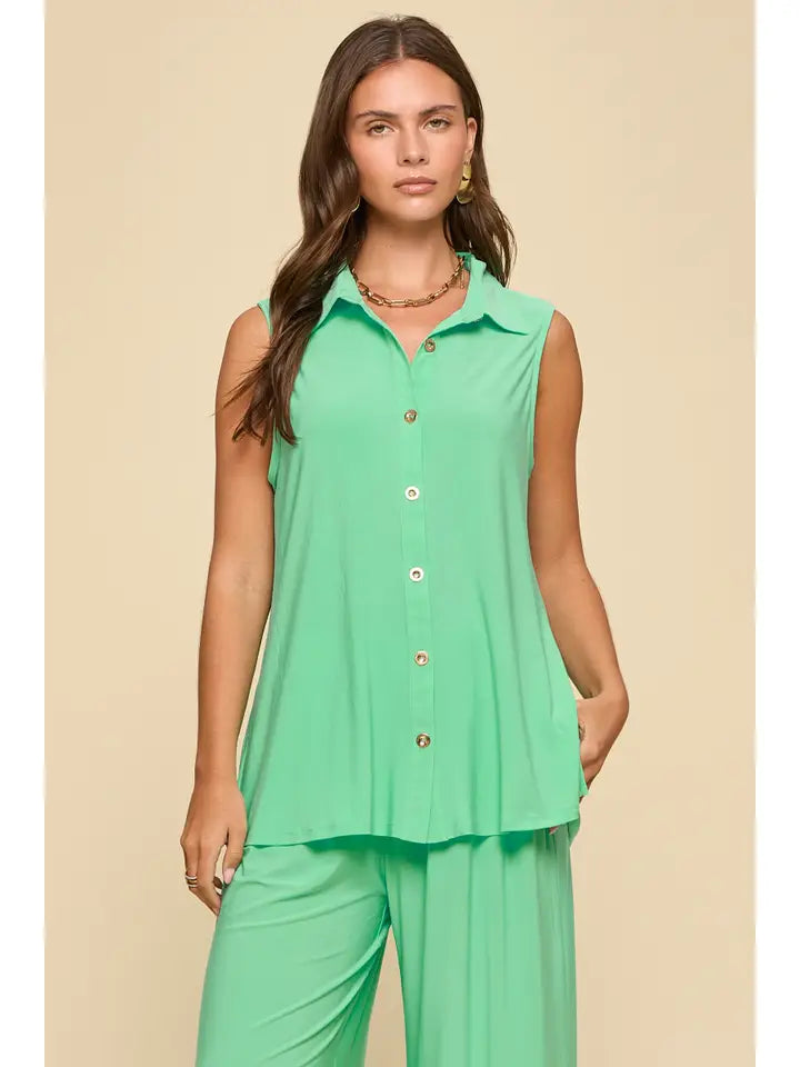 SHORELINE TOP - AQUA MINT