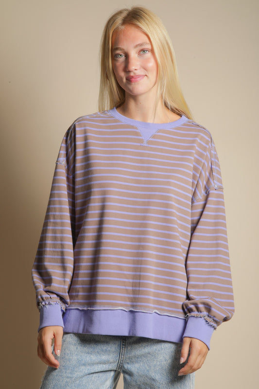 SEEIN' STRIPES OVERSIZED TOP