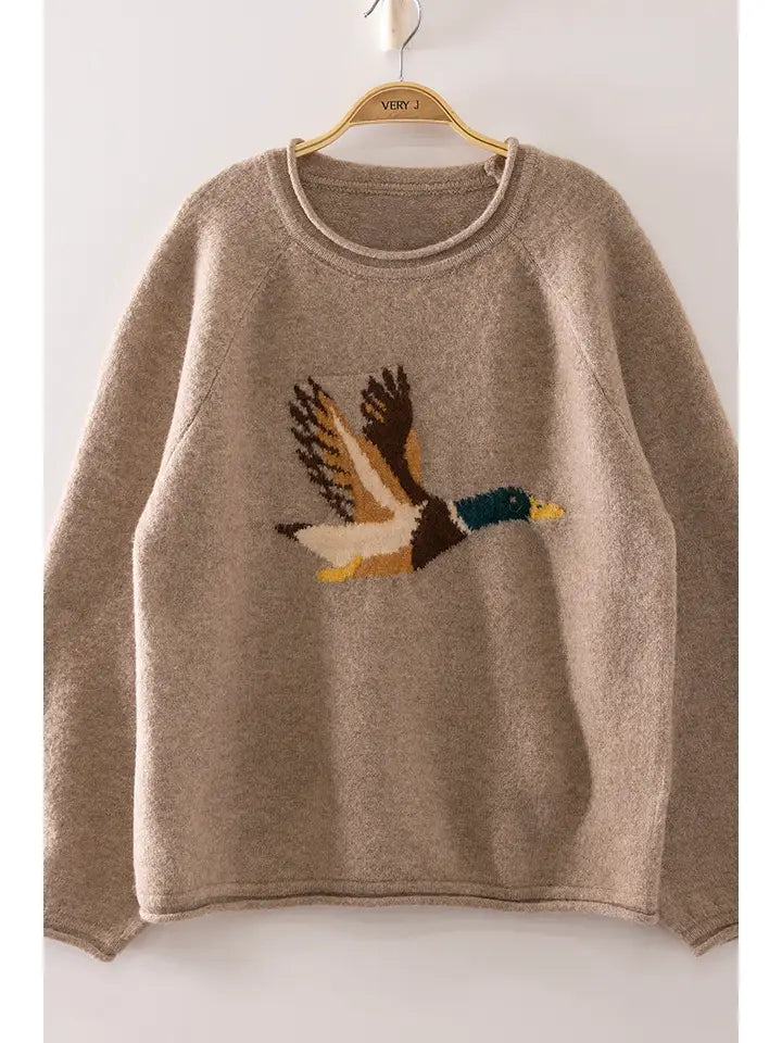 MALLARD IN FLIGHT SWEATER - MOCHA