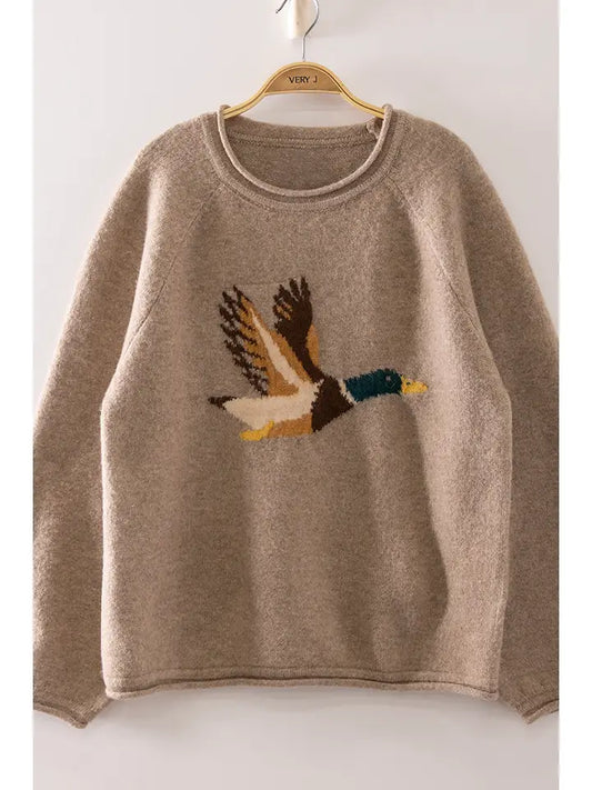 MALLARD IN FLIGHT SWEATER - MOCHA