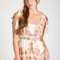 FLORAL TIE SMOCKED MIDI DRESS