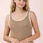 RUFFLE HEM STRIPE TOP - NATURAL