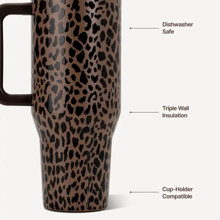 HYDROJUG - BROWN LEOPARD TUMBLER - 40OZ