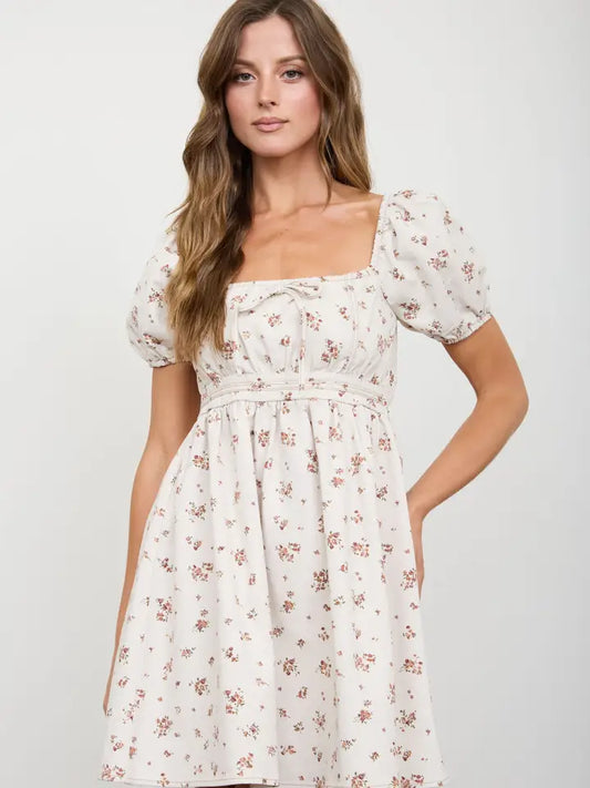 DITSY FLORAL PUFF SLEEVE MINI DRESS