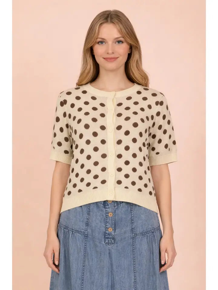 POLKA DOT SWEATER CARDIGAN
