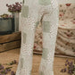 FLORAL QUILT KNIT PANTS