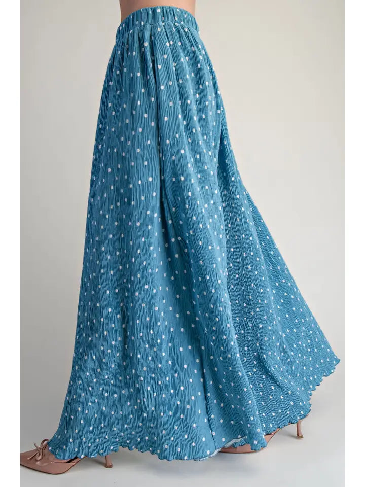 PAISLEY PLEATED POLKA DOT PANTS