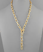 Y Paper-Clip Stirrup Carabiner Necklace