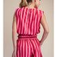 BY THE OCEAN SIDE STRIPED SHORTS - FUCHSIA