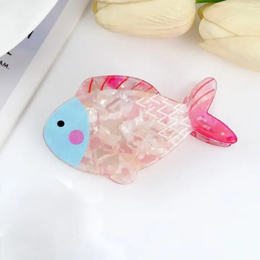 VIBRANT FISH HAIR CLIP - PINK